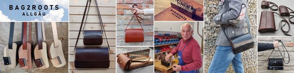 Bag2Roots Taschen aus Leder und Holz, hergestellt von Schreinermeister Manfred Zorell